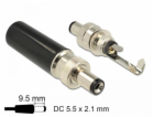 Delock Konektor DC 5,5 x 2,1 mm s délkou 9,5 mm samec