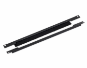 19" průchozí panel 1U rozdělený horizont. 350x21mm šedý