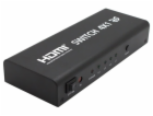 PremiumCord HDMI switch 4:1, kovový, dálkové ovl.