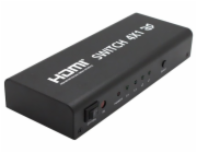 PremiumCord HDMI switch 4:1, kovový, dálkové ovl.