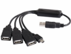 PremiumCord USB 2.0 HUB 4-portový, černý kabel