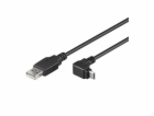 PremiumCord Kabel micro USB 2.0, A-B, konektor do úhlu 90...