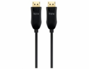 PremiumCord Optický DisplayPort 1.3/1.4 přípojný kabel M/M, zlacené konekt. 30m