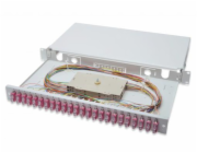 Digitus Fiber Optic Sliding Splice Box, 1U, Equipped 24x SC duplex, incl. M 25 Screw, Splice Cassette OM4 Color Pigtails, Adapter