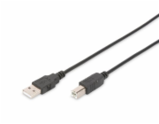 Digitus USB connection cable, type A - B M/M, 1.8m, USB 2.0 compatible, bl