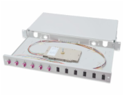 Digitus Fiber Optic Sliding Splice Box, 1U, Equipped 6x LC duplex, incl. M 25 Screw, Splice Cassette OM4 Color Pigtails, Adapter