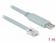 Delock Adapter USB 2.0 Type-A male > 1 x Serial RS-232 RJ45 male 1,0 m grey