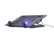 Gembird Podstavec pod notebook NBS-1F17T-01, pro notebooky do 17", 125m větrák, LED, černý