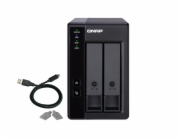 QNAP TR-002 QNAP 2-bay 3.5" SATA HDD USB 3.1 Gen2 10Gbps type-C hardware RAID external enclosure. USB-C to USB-A cable included. Expansion uni