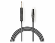 NEDIS stereo audio kabel/ 6,35 mm zástrčka - 3,5 mm zástrčka/ šedý/ 1,5m