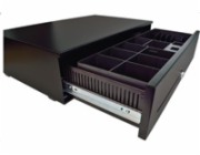 Pokladní zásuvka SK-500C - s kabelem, pořadač 6/8, 9-24V, černá