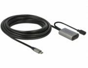 Delock - Prodlužovací USB kabel - 24 pin USB-C (M) do power DC jack, 24 pin USB-C (F) - USB 3.1 Gen 1 - 5 m - šedá, černá