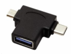 Adaptér USB3.0 female na dva konektory USB 3.1 C/male + m...