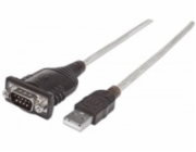 MANHATTAN Převodník z USB na sériový port (USB AM/DB9M, RS232), Polybag