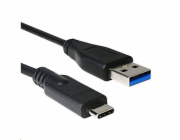 C-Tech CB-USB3C-10B USB 3.0 AM na Type-C, (AM/CM), 1m, černý kabel