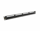 19" patch panel Solarix 24 x RJ45 CAT6 UTP 350 MHz černý ...