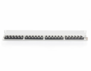 DIGITUS 19" patch panel 24port 0,5U Cat6A, STP, Krone LSA+, vyväz. lišta, sivý RAL7035 
