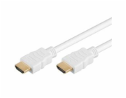 PremiumCord HDMI High Speed + Ethernet kabel, zlacené konektory, 1.5m, bílý