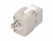 DIGITUS Keystone Cat6A, tieneny STP, tool free, cable management, metal.snapIN, strieborný, 24pack