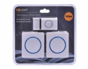 Solight 2x bezdrátový zvonek, do zásuvky, 120m, bílý
