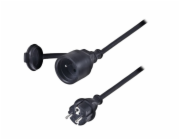 Solight prodlužovací přívod - spojka, 1 zásuvka, 30m, 3 x 1,5mm2, gumová, černá - PS34