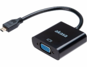 AKASA adaptér Micro HDMI na VGA, 15cm, 1080p