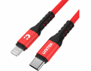 USB Unitek kabel 1M MFI Pro Lighning / USB C kabel (C14060RD)
