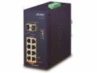 Planet IGS-1020PTF Průmyslový L2 PoE switch, 8x1Gb + 2xSF...