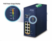 Planet IGS-1020PTF Průmyslový L2 PoE switch, 8x1Gb + 2xSFP, 802.3at 30/240W, IP30, -40~+75°C, 48-56VDC