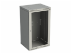Rack nástěnný Sensa 21U 600mm,dv.sklo, šedý