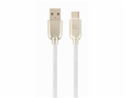 Gembird KAB051363 USB 2.0 AM na Type-C (AM/CM), 2m, bílý CABLEXPERT Kabel USB 2.0 AM na Type-C kabel (AM/CM), 2m, pogumovaný, bílý, blister, PREMIUM QUALITY