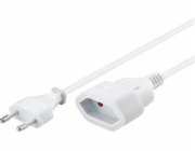 PREMIUMCORD Kabel síťový 230V, prodlužovací dvojvidlice,  2m