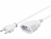 PREMIUMCORD Kabel síťový 230V, prodlužovací dvojvidlice,  2m