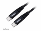 AKASA kabel napájecí Type-C na Type-C, 100W, 1m,  černá