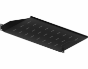 Masterlan police pevná s perforací, 1U, 19", hloubka 250mm, nosnost 25kg, černá