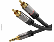 PremiumCord kjqcin3 PREMIUMCORD kabel, Jack 3.5mm-2xCINCH M/M 3m