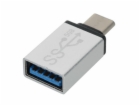 Redukce USB 3.1 konektor C/male - USB 3.0 A/female, stříb...