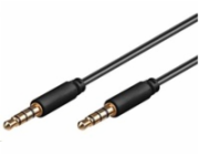 PREMIUMCORD Kabel Jack 3.5mm 4 pinový M/M 1m pro Apple iPhone, iPad, iPod