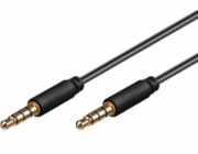 PREMIUMCORD Kabel Jack 3.5mm 4 pinový M/M 2m pro Apple iPhone, iPad, iPod