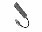 AXAGON HUE-MSA, 4x USB 3.2 Gen 1 SWITCH hub, kovový, micr...
