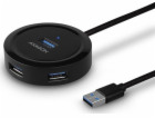 AXAGON HUE-P1A, 4x USB 3.2 Gen 1 ROUND hub, micro USB nap...