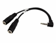 Redukce Roline 4pólový jack3,5(M) -> 2x jack 3,5(F), 15cm kabel