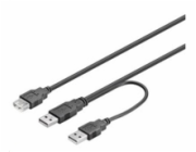 PREMIUMCORD Kabel USB 2.0 napájecí Y kabel A/M + A/M -- A/F 0.4m + 0.5m