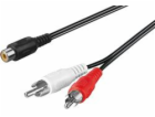 PremiumCord Kabel 1x CINCH female - 2x CINCH male 20cm