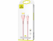 USB kabel Usams USAMS Pletený kabel U33 lightning 1,2m 2A Rychlé nabíjení růžový/růžový SJ360USB03 (US-SJ360)