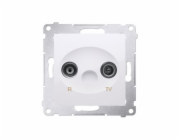 Kontaktní anténní hnízdo R-TV přes 10 dB bílé (DAP10.01/11)