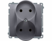 Contact-Simon Basic Basic Plug Socket bez uzemnění se stopami 16A 250V stříbrná rohož (BMG2MZ.01/43)