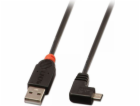 Lindy USB kabel USB A -> Micro USB B úhlový, (M/M), če...