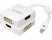 LogiLink DisplayPort Mini AV adaptér - DisplayPort - HDMI - DVI-I bílý (CV0045A)