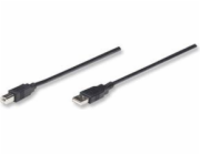 Manhattan USB kabel USB-A – USB-B 3 m černý (333382)
